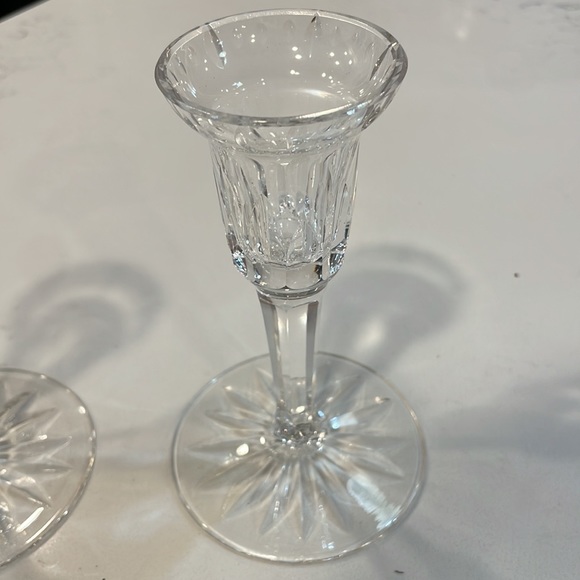 Antique Vintage Waterford Crystal Carlow Candlesticks Pair in perfect condition. - Picture 3 of 4